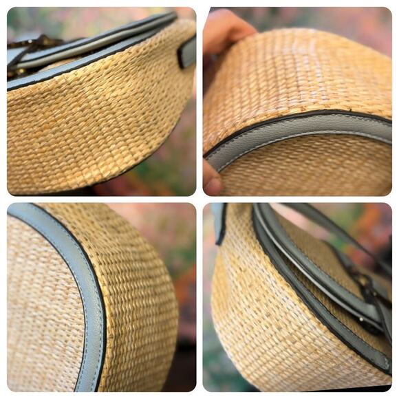 EUC Izzy & Ali Straw/Vegan Leather Crossbody or Shoulder Bag - Picture 5 of 9